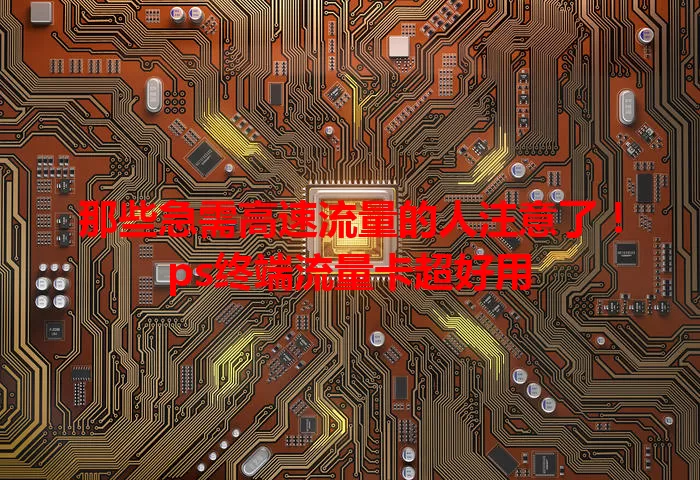 那些急需高速流量的人注意了！ps终端流量卡超好用