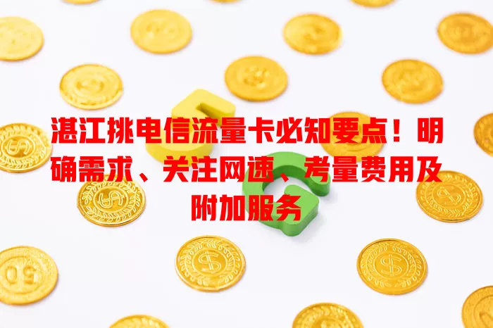 湛江挑电信流量卡必知要点！明确需求、关注网速、考量费用及附加服务