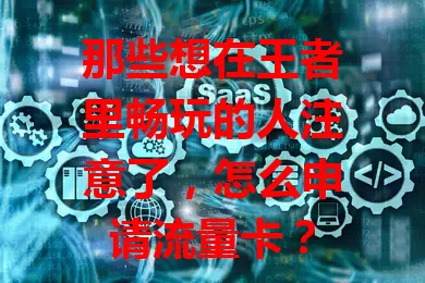 那些想在王者里畅玩的人注意了，怎么申请流量卡？