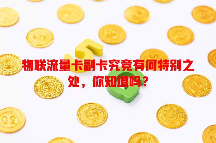 物联流量卡副卡究竟有何特别之处，你知道吗？