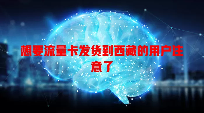 想要流量卡发货到西藏的用户注意了