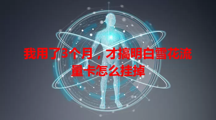 我用了3个月，才搞明白雪花流量卡怎么挂掉