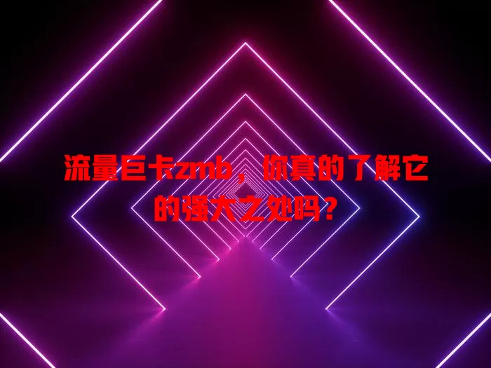 流量巨卡zmb，你真的了解它的强大之处吗？