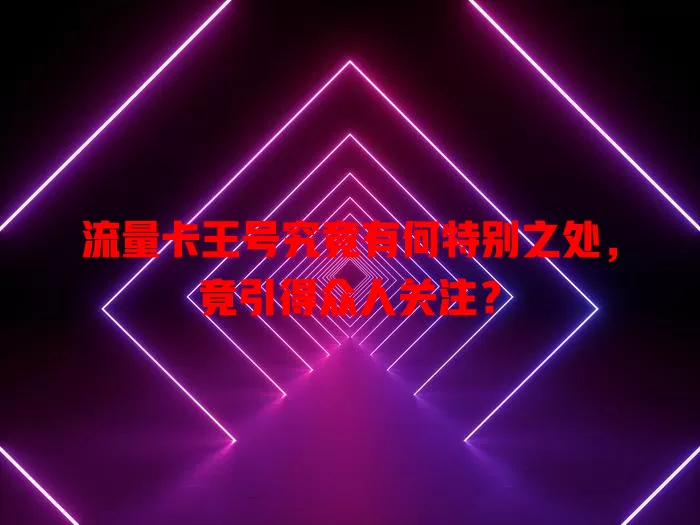 流量卡王号究竟有何特别之处，竟引得众人关注？