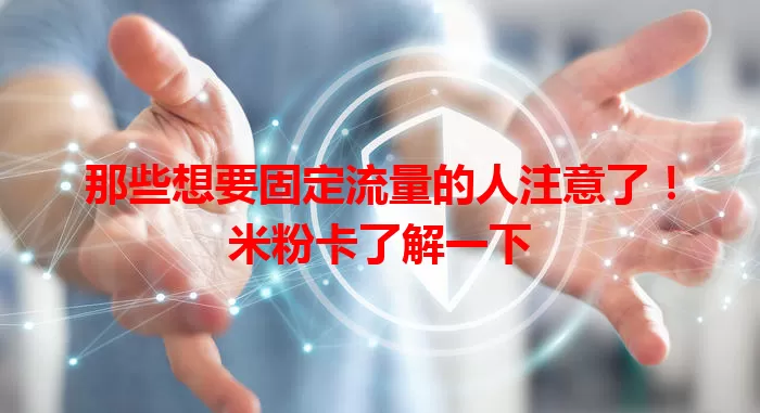 那些想要固定流量的人注意了！米粉卡了解一下