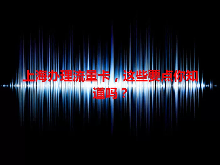 上海办理流量卡，这些要点你知道吗？