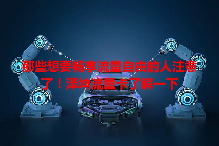 那些想要畅享流量自由的人注意了！泽坤流量卡了解一下