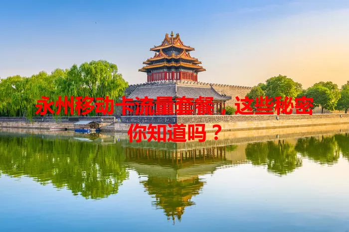 永州移动卡流量套餐，这些秘密你知道吗？