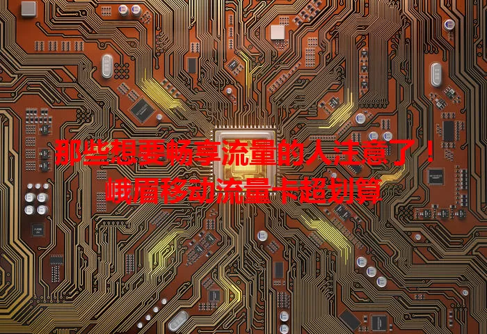 那些想要畅享流量的人注意了！峨眉移动流量卡超划算