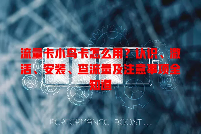 流量卡小鸟卡怎么用？认识、激活、安装、查流量及注意事项全知道