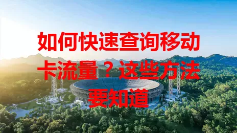 如何快速查询移动卡流量？这些方法要知道