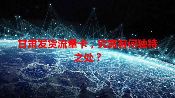 甘肃发货流量卡，究竟有何独特之处？