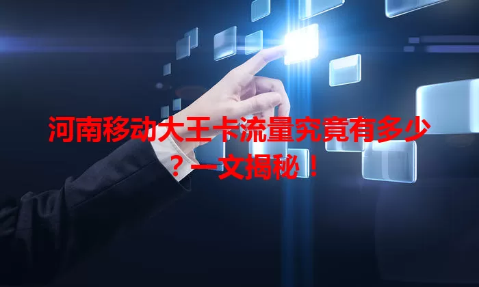 河南移动大王卡流量究竟有多少？一文揭秘！