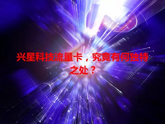 兴星科技流量卡，究竟有何独特之处？