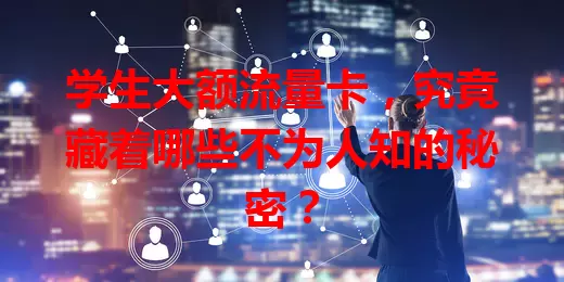 学生大额流量卡，究竟藏着哪些不为人知的秘密？
