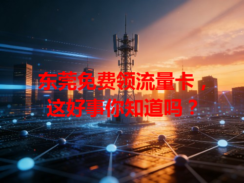 东莞免费领流量卡，这好事你知道吗？
