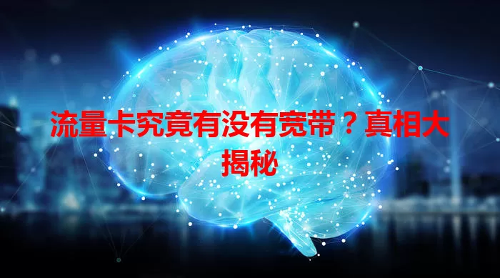 流量卡究竟有没有宽带？真相大揭秘