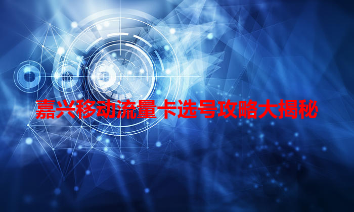 嘉兴移动流量卡选号攻略大揭秘