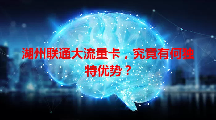 湖州联通大流量卡，究竟有何独特优势？