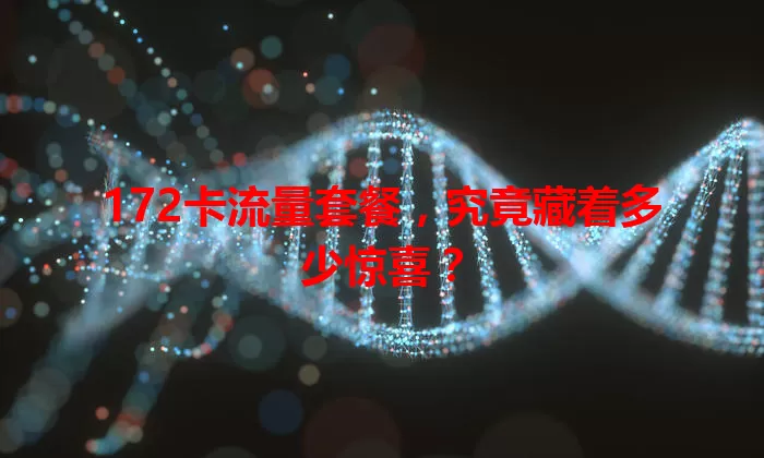 172卡流量套餐，究竟藏着多少惊喜？