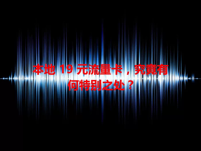 本地 19 元流量卡，究竟有何特别之处？