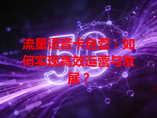 流量语音卡自营：如何实现高效运营与发展？