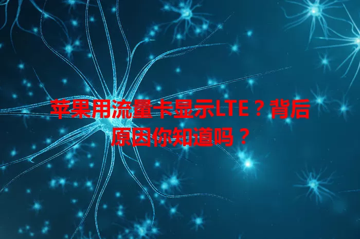 苹果用流量卡显示LTE？背后原因你知道吗？