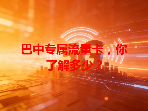 巴中专属流量卡，你了解多少？