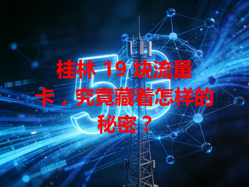 桂林 19 块流量卡，究竟藏着怎样的秘密？