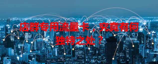 店群专用流量卡，究竟有何独特之处？