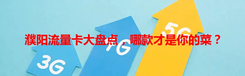 濮阳流量卡大盘点，哪款才是你的菜？