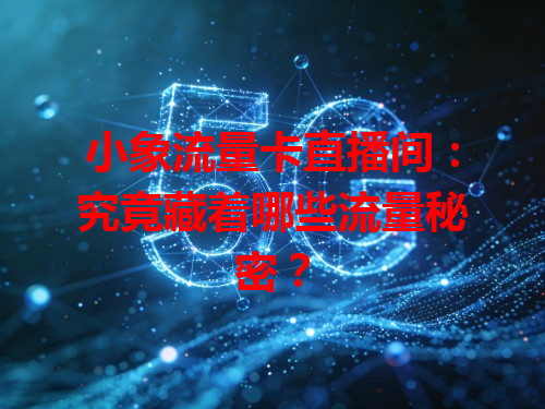 小象流量卡直播间：究竟藏着哪些流量秘密？