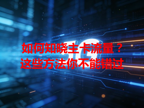 如何知晓主卡流量？这些方法你不能错过
