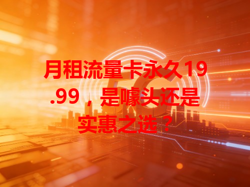 月租流量卡永久19.99，是噱头还是实惠之选？