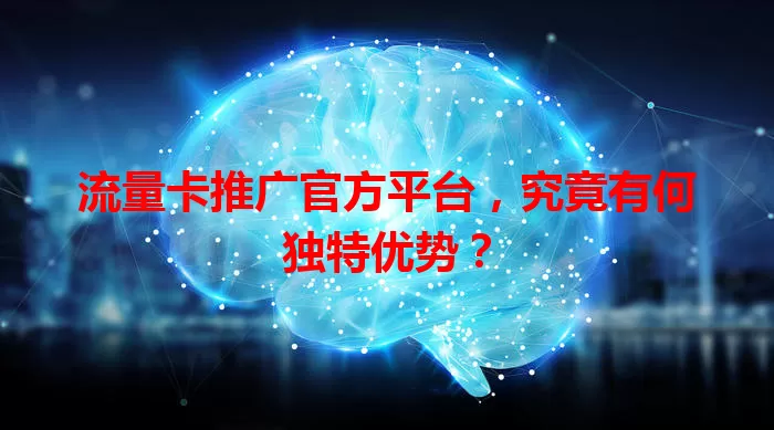 流量卡推广官方平台，究竟有何独特优势？