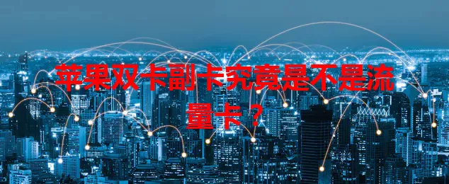 苹果双卡副卡究竟是不是流量卡？