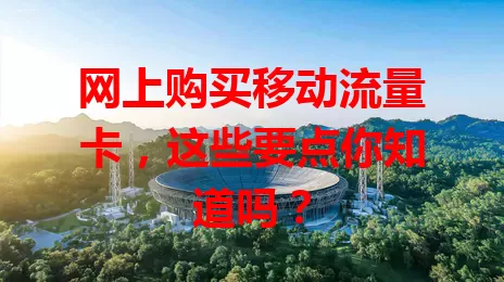 网上购买移动流量卡，这些要点你知道吗？