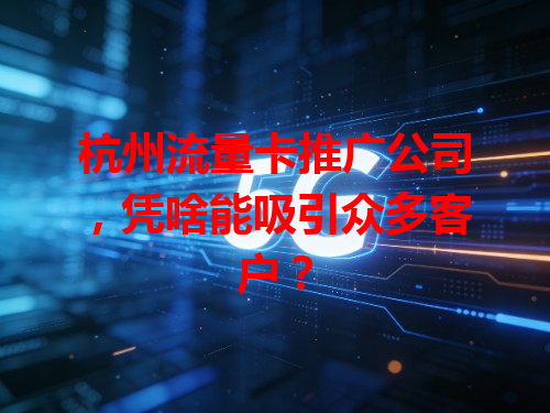 杭州流量卡推广公司，凭啥能吸引众多客户？