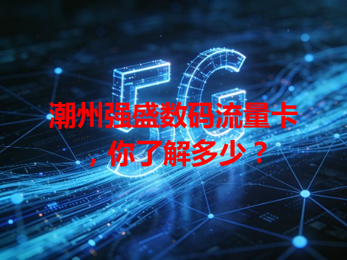 潮州强盛数码流量卡，你了解多少？