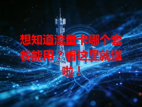 想知道流量卡哪个套餐能用？看这里就懂啦！