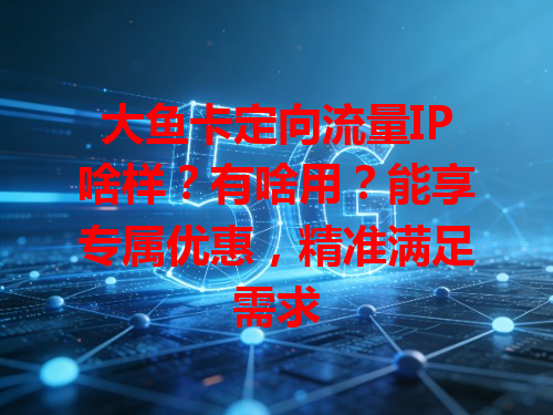 大鱼卡定向流量IP啥样？有啥用？能享专属优惠，精准满足需求