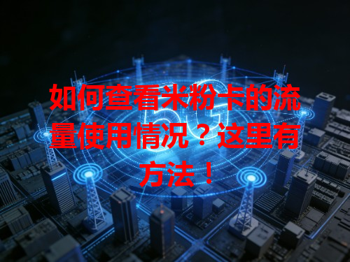 如何查看米粉卡的流量使用情况？这里有方法！