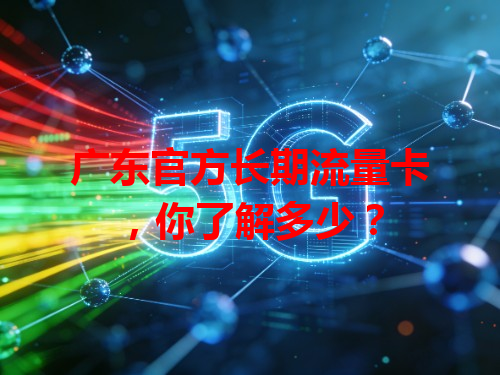 广东官方长期流量卡，你了解多少？