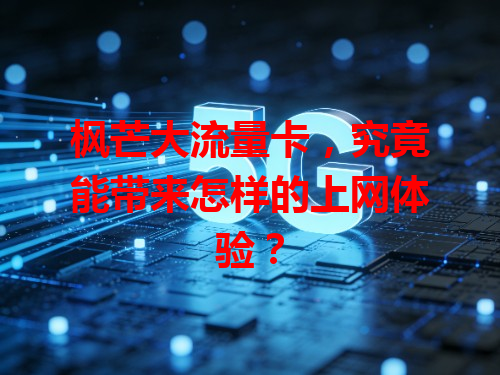 枫芒大流量卡，究竟能带来怎样的上网体验？