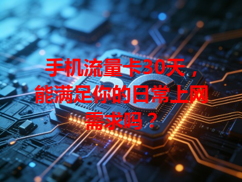 手机流量卡30天，能满足你的日常上网需求吗？