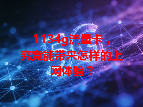 1134g流量卡，究竟能带来怎样的上网体验？