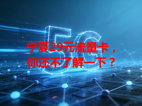 宁夏29元流量卡，你还不了解一下？