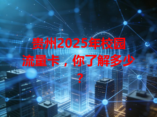 贵州2025年校园流量卡，你了解多少？