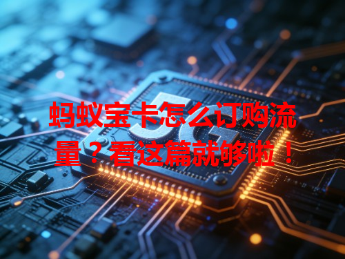 蚂蚁宝卡怎么订购流量？看这篇就够啦！