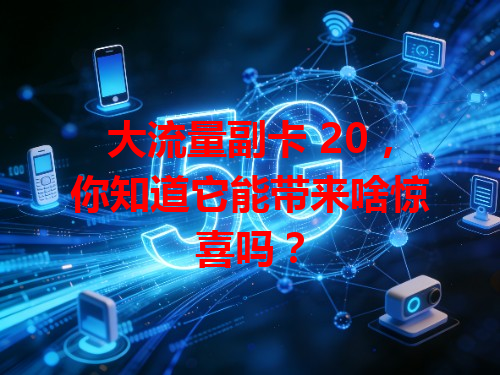 大流量副卡 20，你知道它能带来啥惊喜吗？